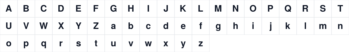 The first characters in acidGrungeFont