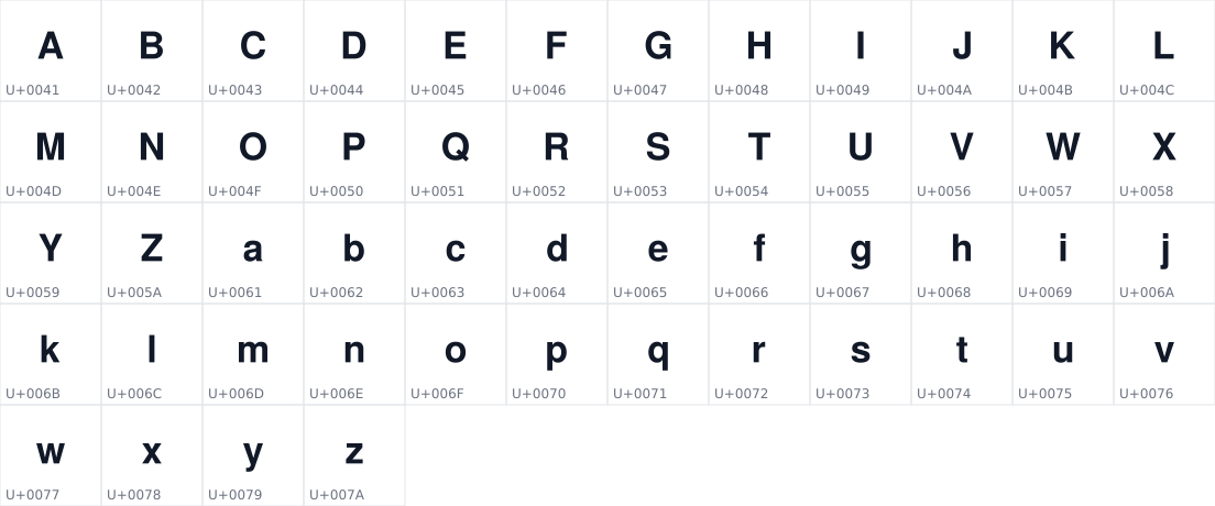 All 52 characters in acidGrungeFont