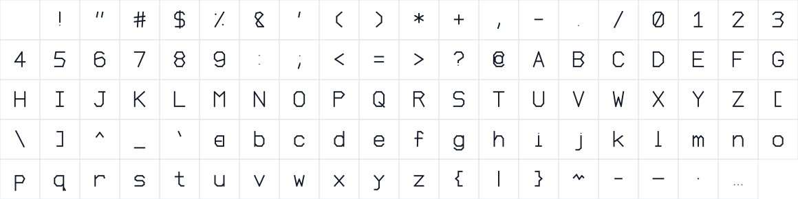 The first characters in Alien Glyphs
