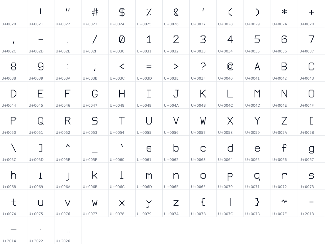 All 99 characters in Alien Glyphs
