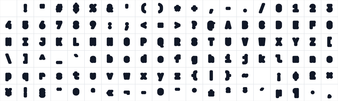The first characters in Altium Mono-ExtraBold