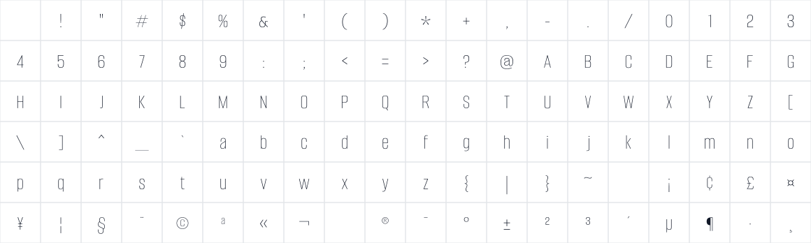 The first characters in Alumni Sans