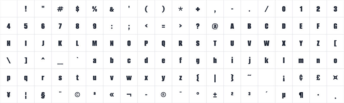 The first characters in Alumni Sans Inline One