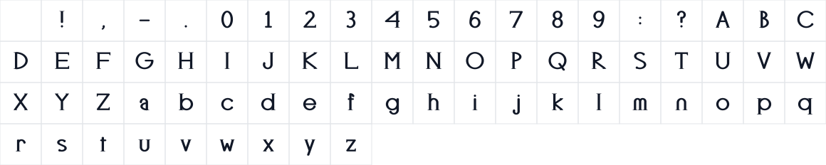 The first characters in Aperture Serif
