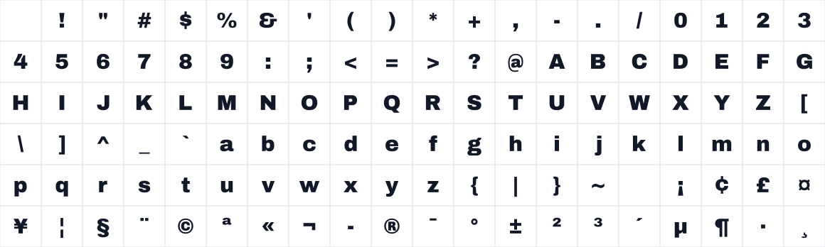 The first characters in Archivo Black