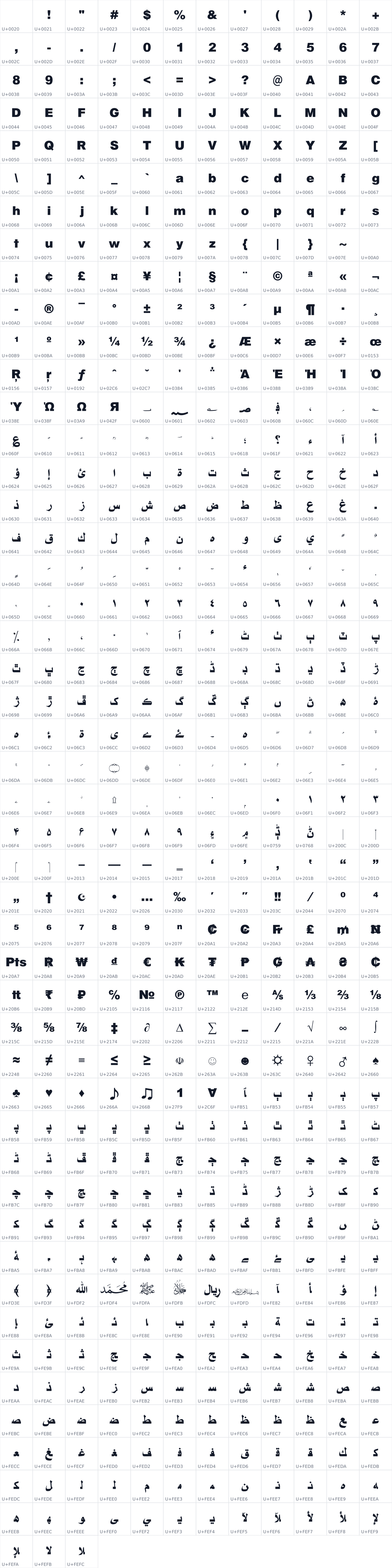 All 567 characters in Arios Arab