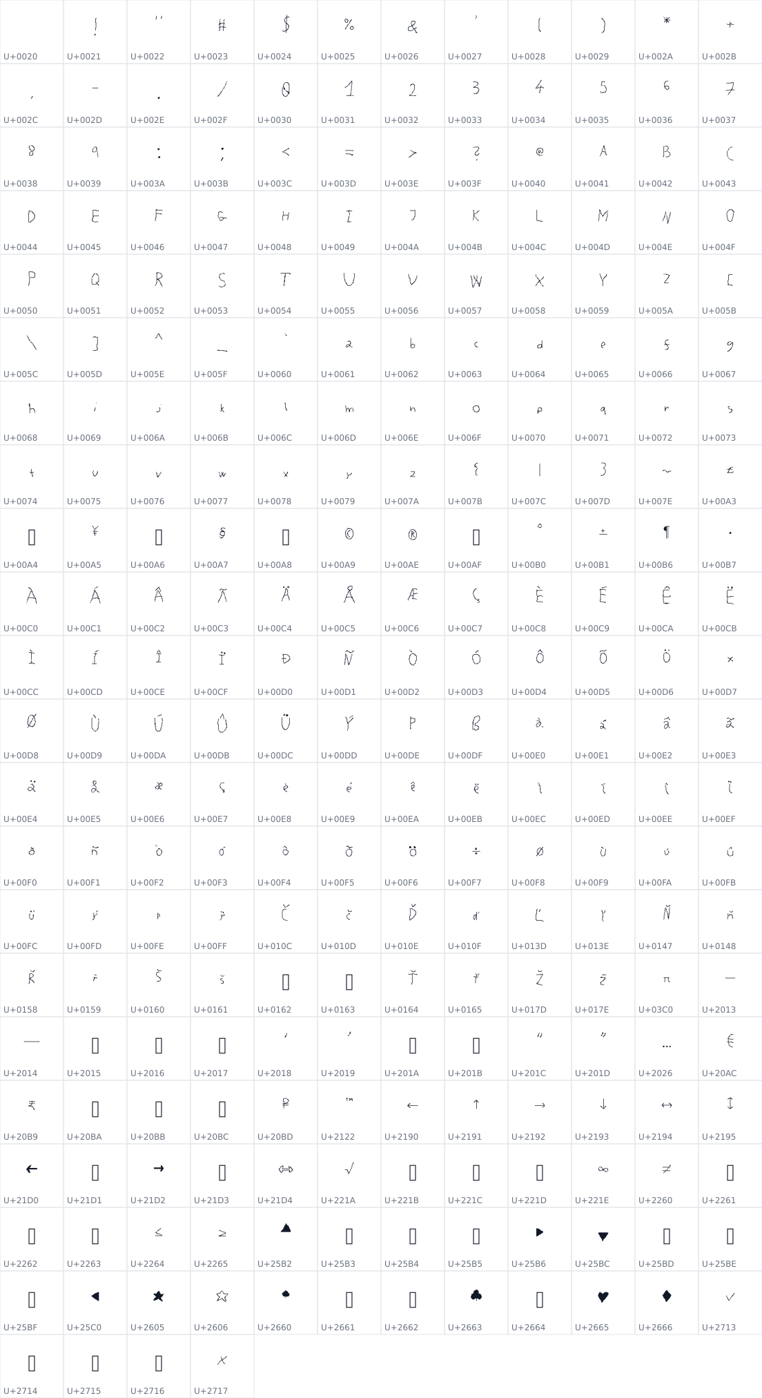 All 256 characters in BadPixel