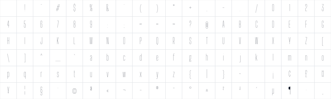 The first characters in Big Shoulders Inline Display SC