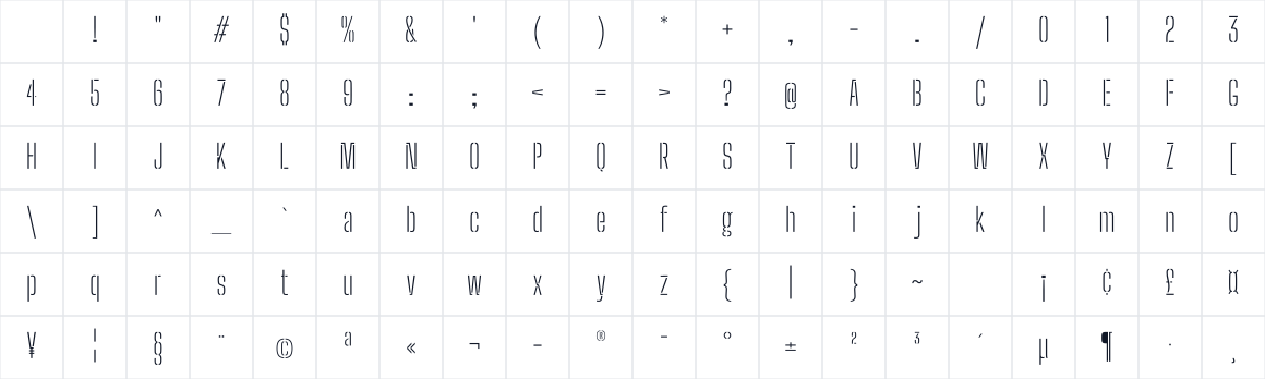 The first characters in Big Shoulders Stencil Text SC