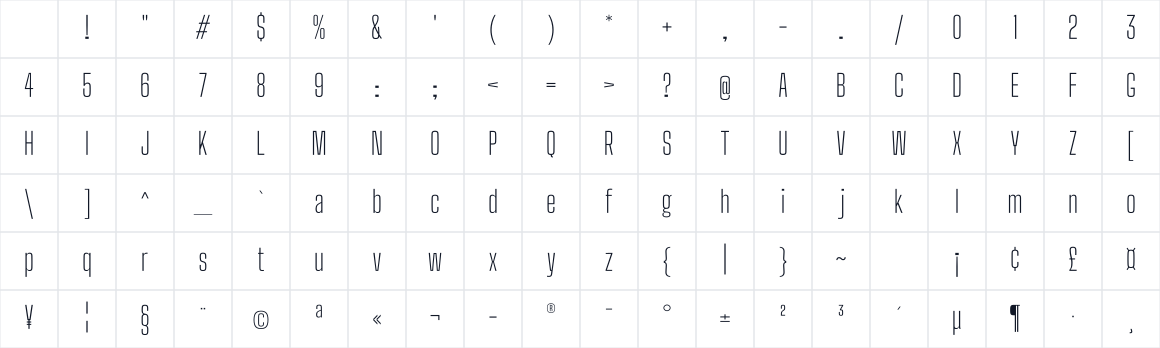 The first characters in Big Shoulders Text SC