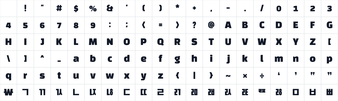 The first characters in Black Han Sans