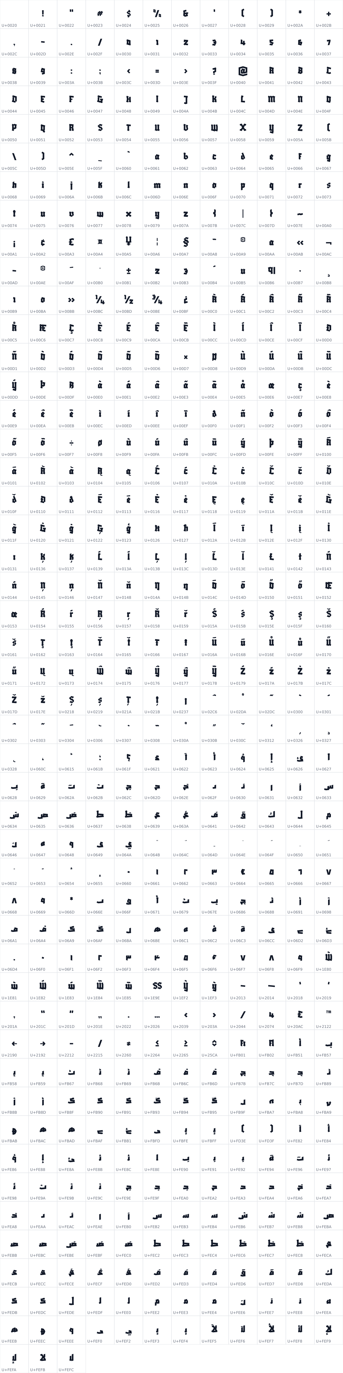 All 567 characters in Blaka Ink