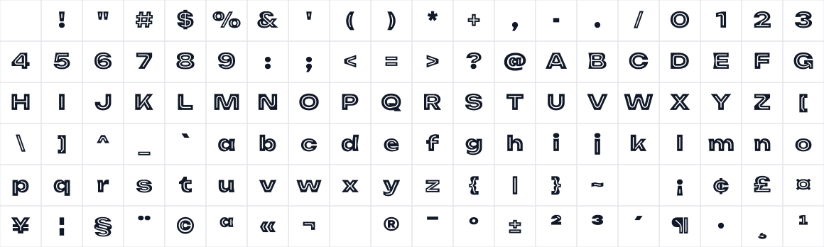 The first characters in Bound Inline Round