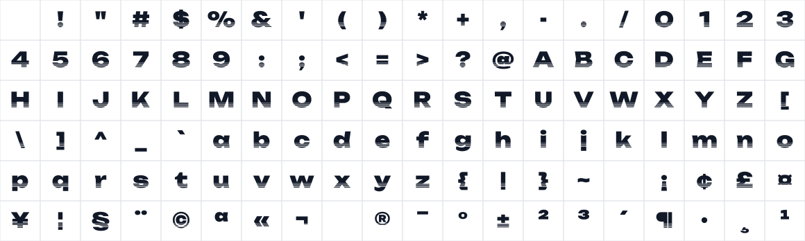 The first characters in Bound Stripe