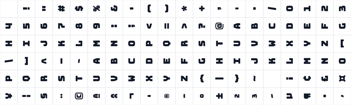 The first characters in Bungee Layers Rotated