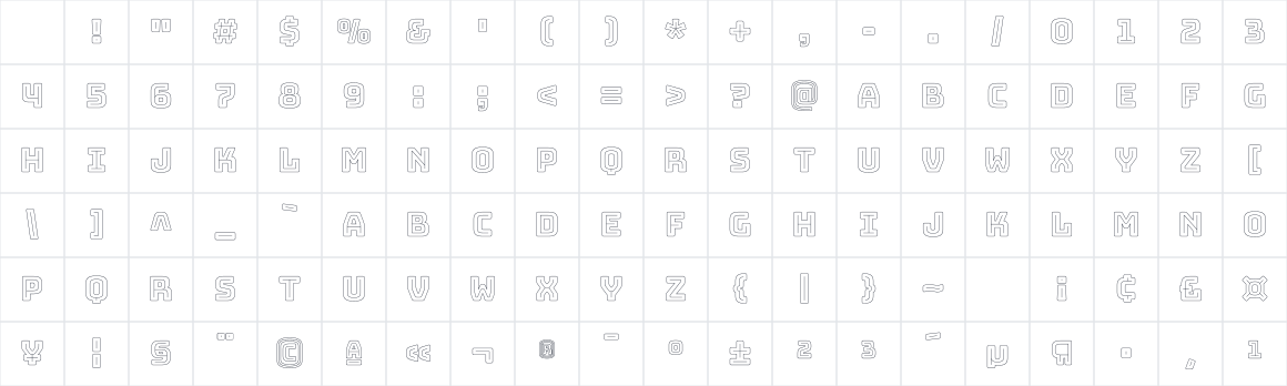 The first characters in Bungee Outline