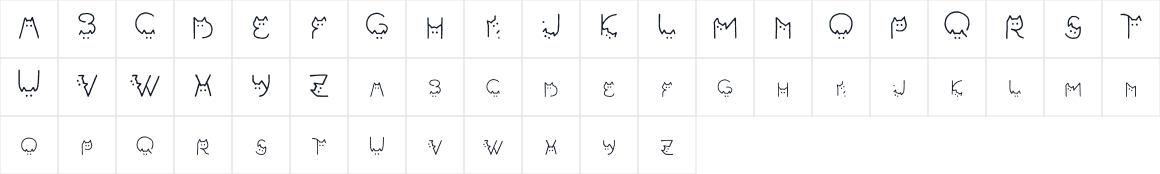 The first characters in Cat Font