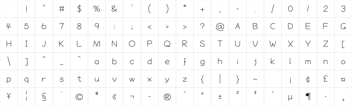 The first characters in CEF Fonts Arabic