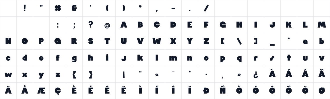 The first characters in Coaster Sans