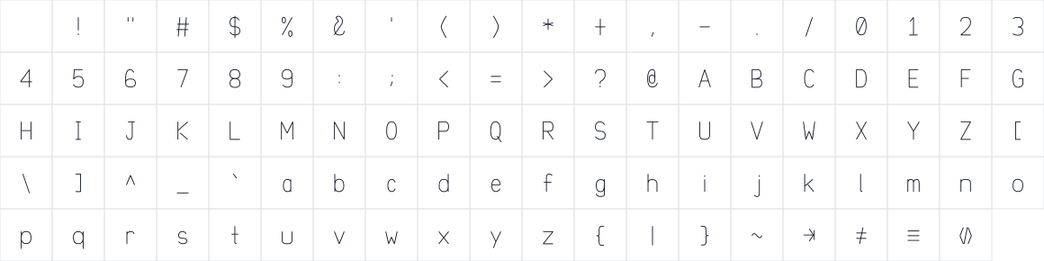 The first characters in Corbit Mono