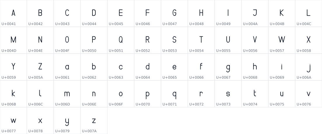 All 52 characters in Dactyl