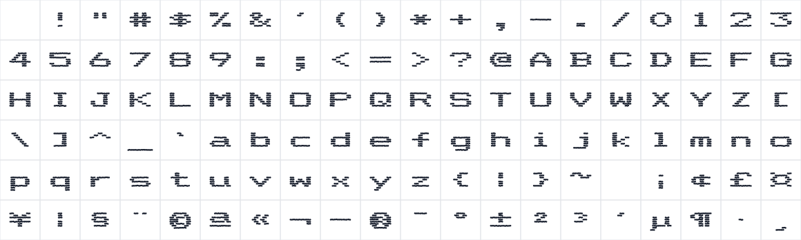 The first characters in DotMatrix VarQuad