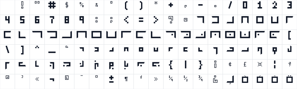 The first characters in Elian Bitmap Serif