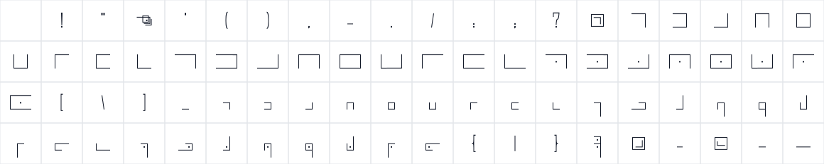 The first characters in Elian Wide Capitals