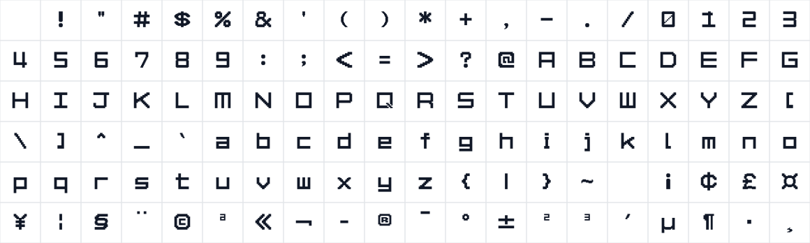 The first characters in ElvCatPixel