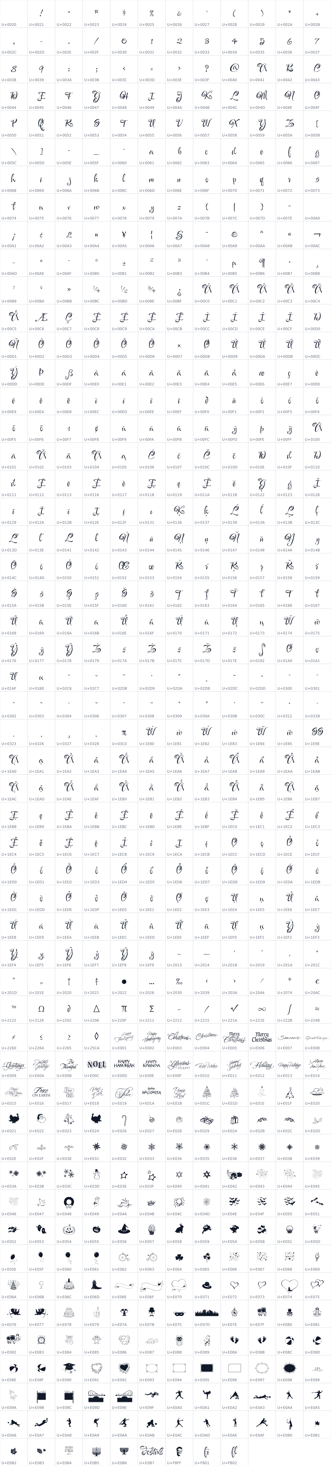 All 633 characters in Festive