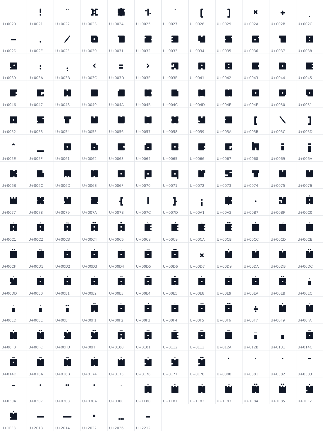 All 186 characters in Four by Four