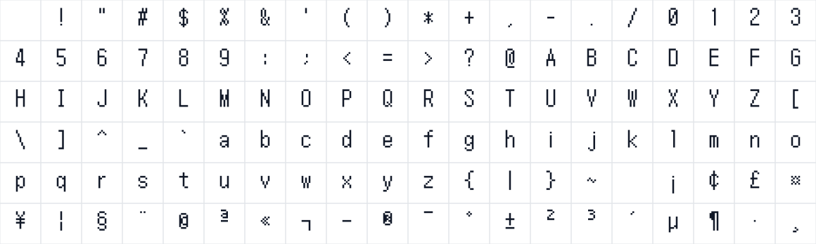 The first characters in GalmuriMono11