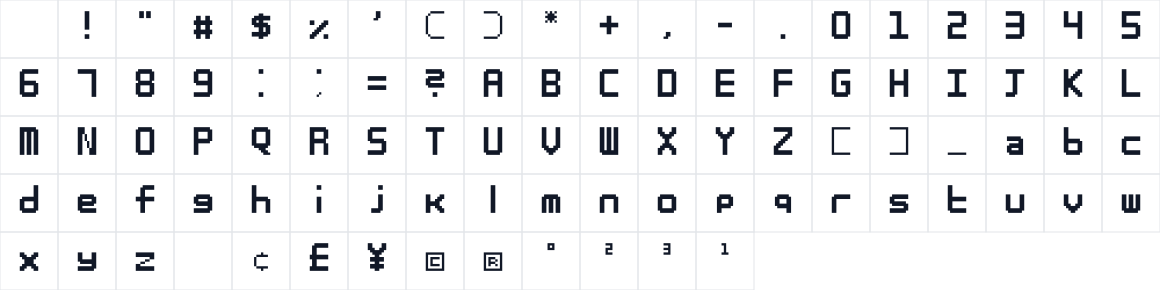 The first characters in GlitchPixel
