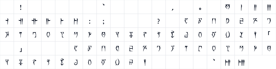 The first characters in Hayghin Daedric Dozenal