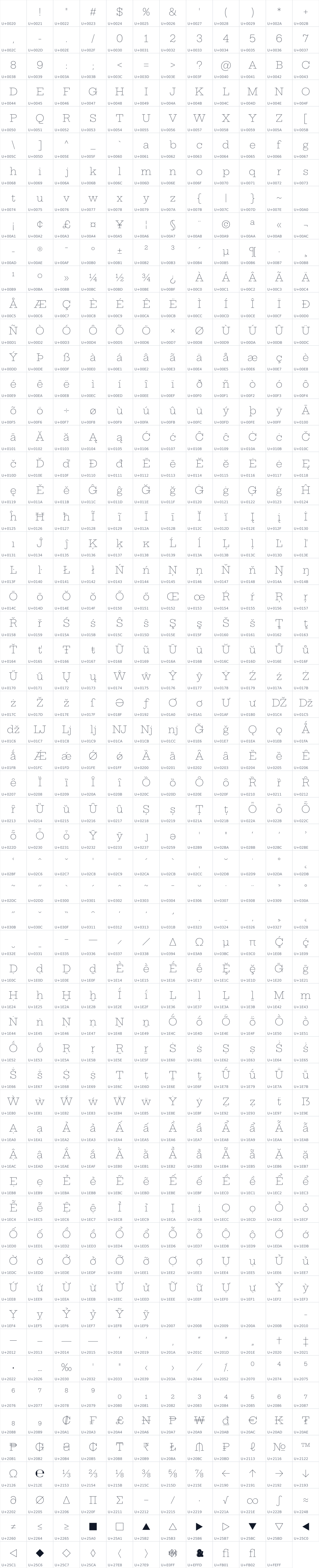All 707 characters in Hepta Slab