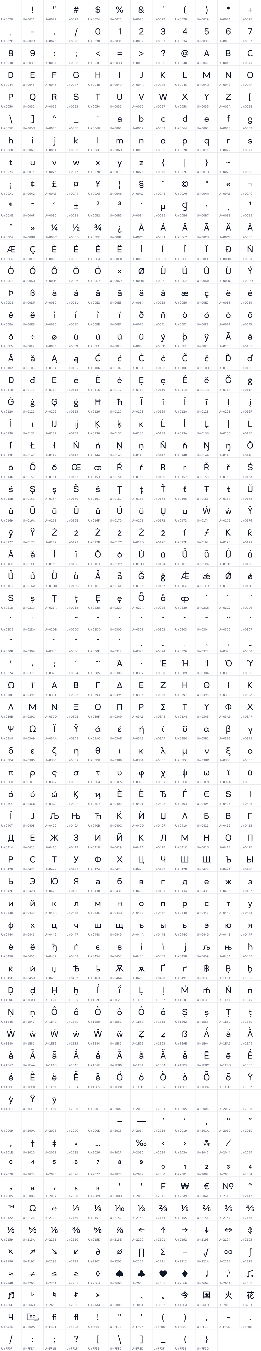 All 742 characters in Hibana