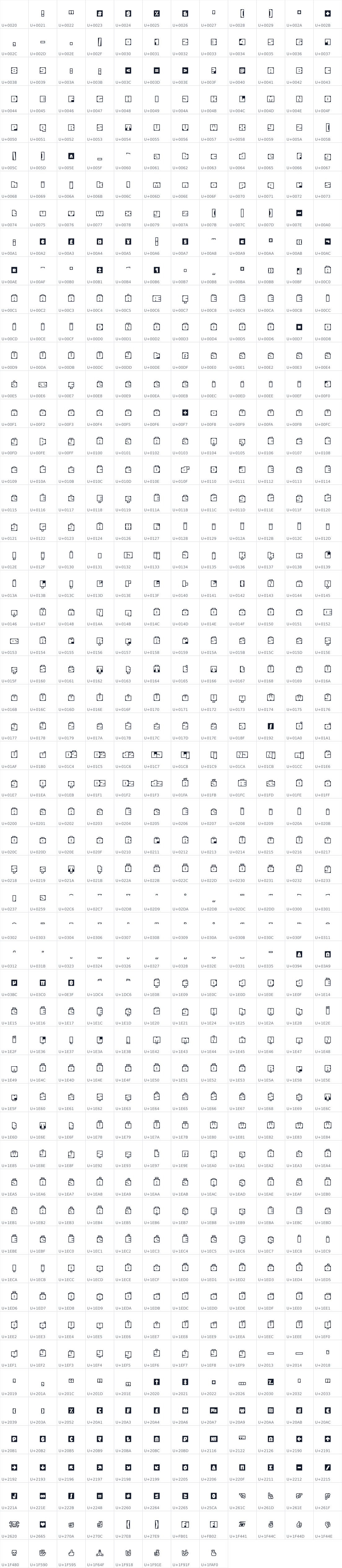 All 656 characters in Honk