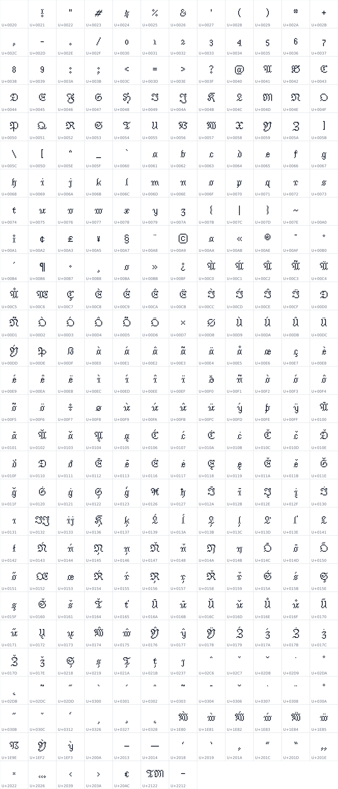 All 331 characters in Jacquarda Bastarda 9