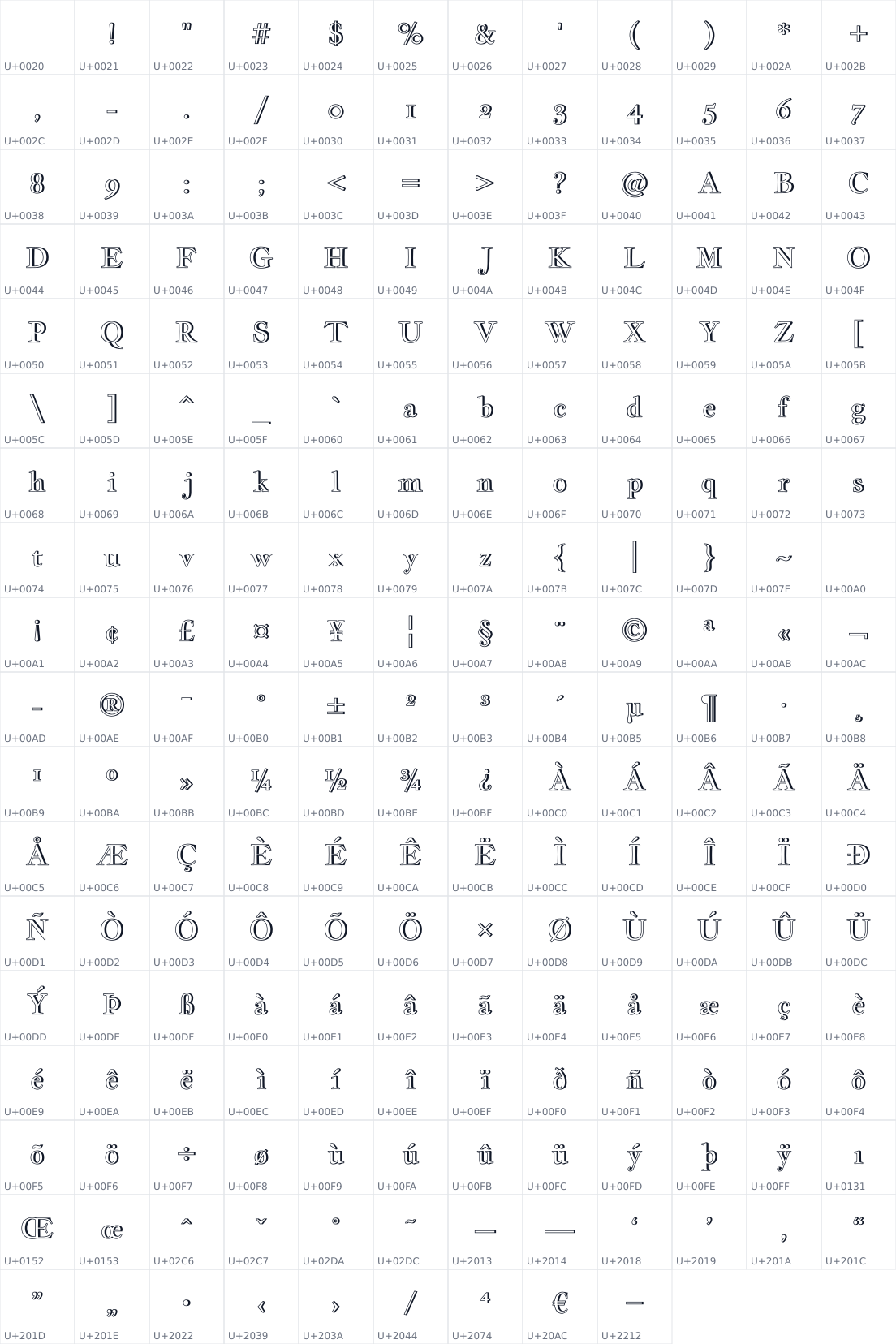 All 213 characters in Jacques Francois Shadow