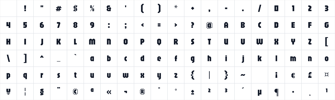 The first characters in Jaro 48pt