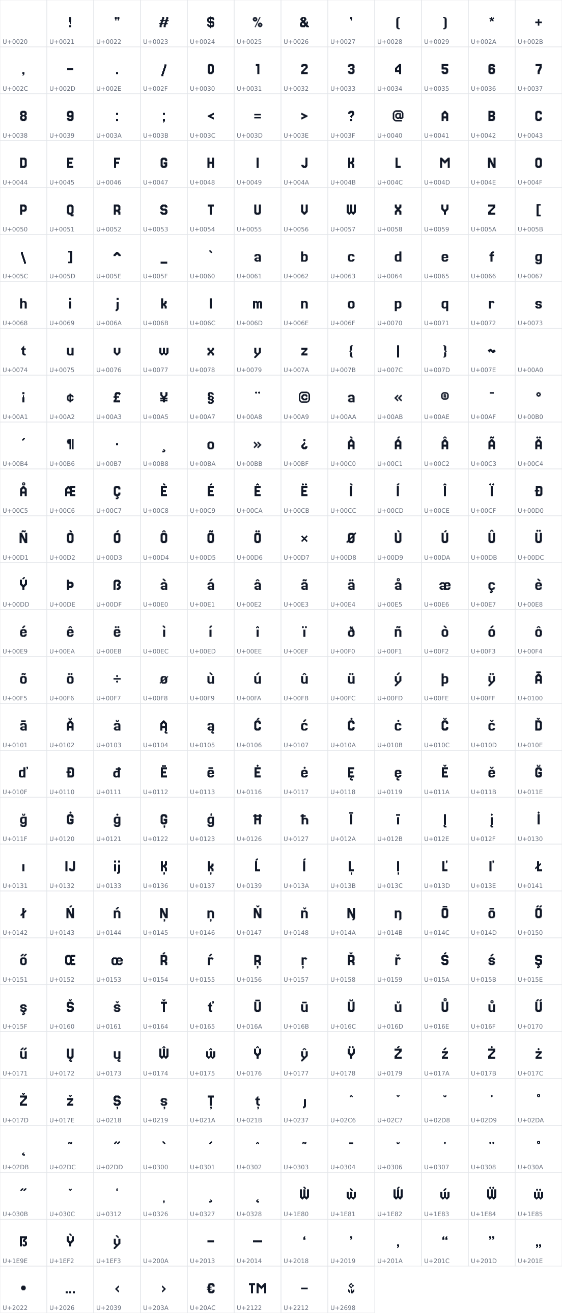 All 332 characters in Jersey 20
