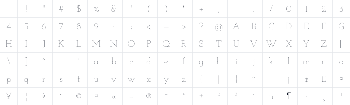 The first characters in Josefin Slab