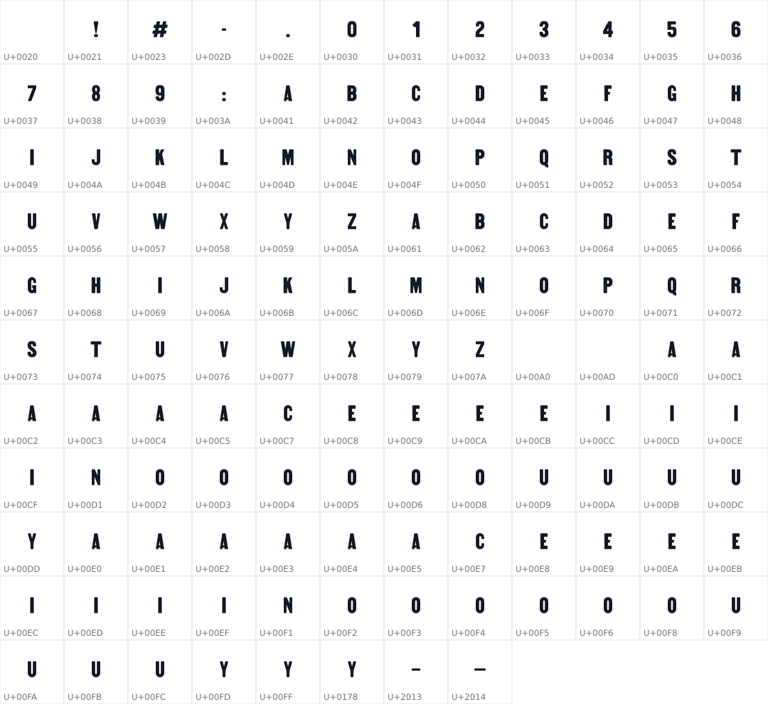 All 128 characters in King Sans