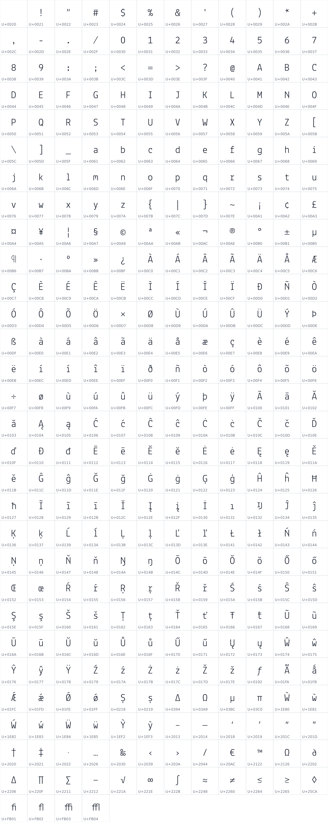 All 352 characters in Lekton