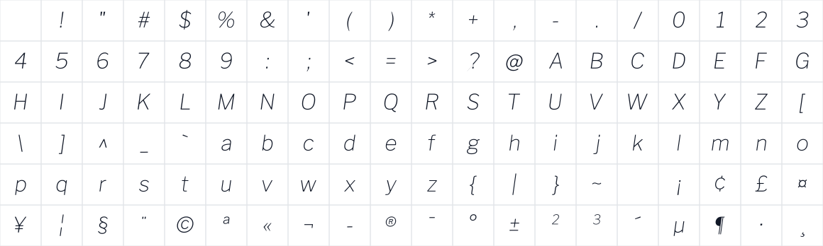 The first characters in Libre Franklin Italics