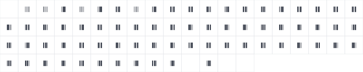 The first characters in Libre Barcode 39