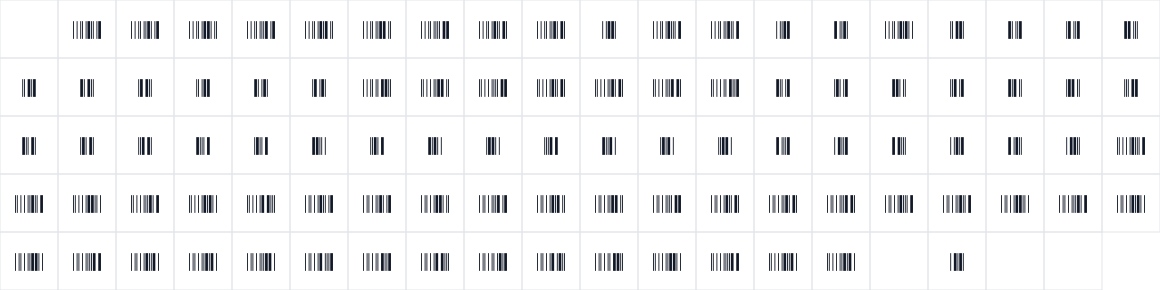 The first characters in Libre Barcode 39 Extended