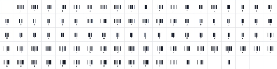 The first characters in Libre Barcode 39 Extended Text