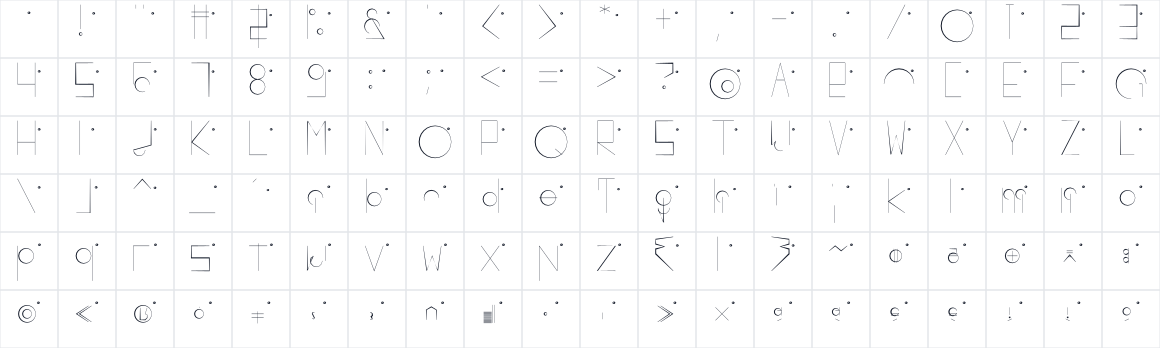 The first characters in LonghunFont v3