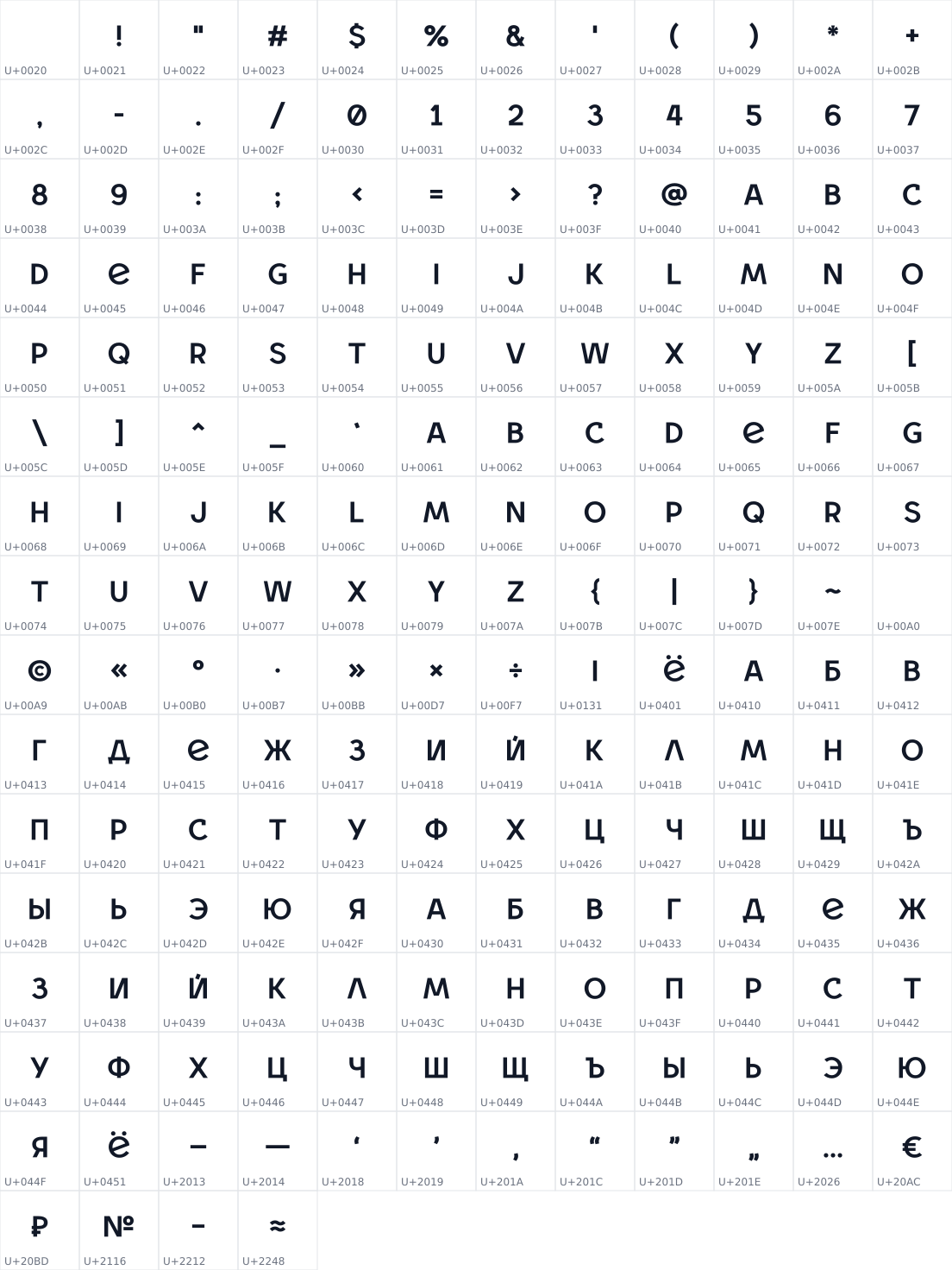 All 184 characters in Marginalis